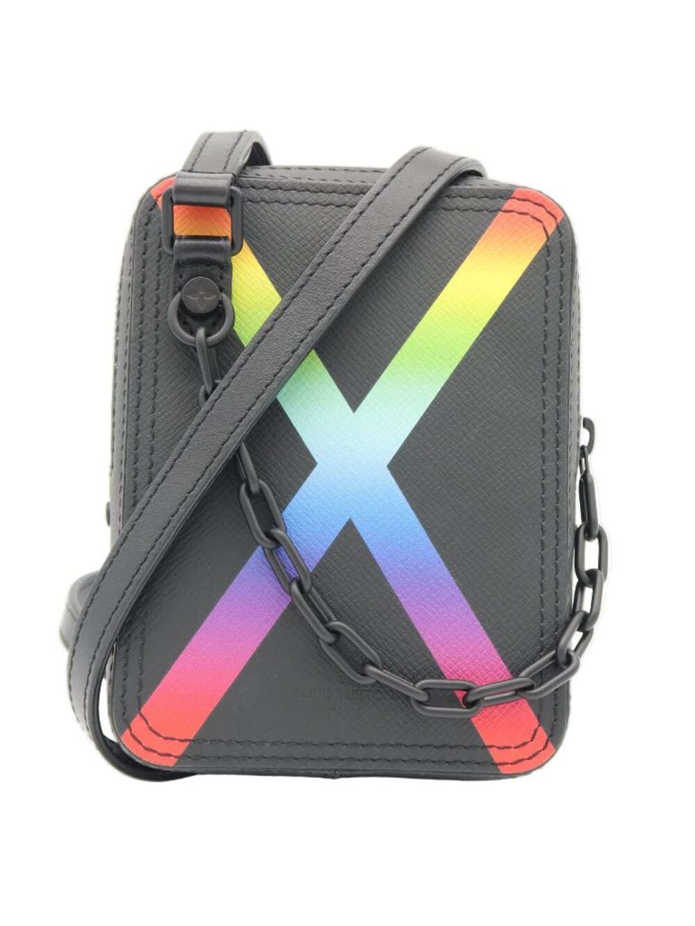 Louis Vuitton Danube Crossbody – Black Taiga Leather, Rainbow X (Pre-Owned)